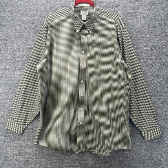 LL Bean‎ Mens Button Down Shirt Size XLT Wrinkle Resistant Plaid Checkered - Picture 1 of 13